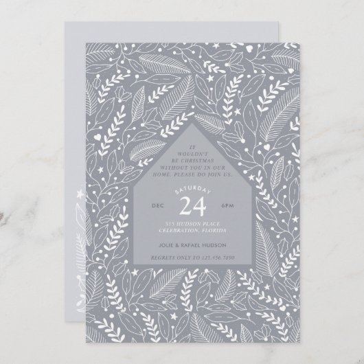 ホリデーホームクリスマスパーティー 招待状 (正面/裏面)