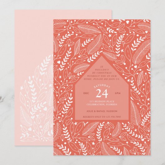 ホリデーホームクリスマスパーティー 招待状 (正面/裏面)