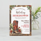 ホリデーホームダウンウェスタンクリスマスパーティーカウボーイ 招待状 (スタンド正面)