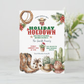 ホリデーホームダウンカウボーイをテーマにしたホリデーパーティー招待状 招待状 (スタンド正面)