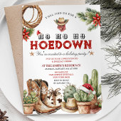 ホリデーホームダウンカウボーイクリスマスパーティー招待状 招待状