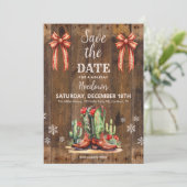 ホリデーホームダウン日付を保存する,クリスマスウェスタン 招待状 (スタンド正面)
