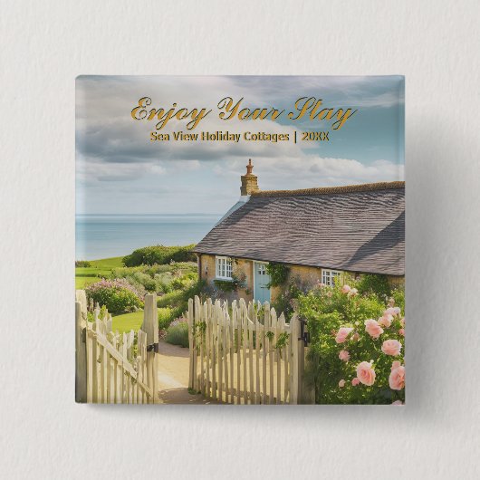 ホリデーホームバケーションアコモデーションコテージ写真 缶バッジ (正面)
