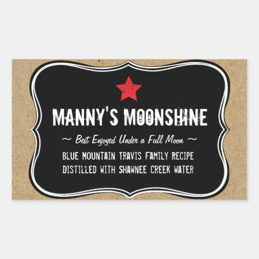 ホリデーホームビールまたはムーンシャインギフトラベル 長方形シール (正面)