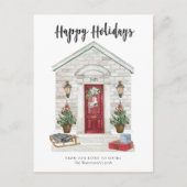 ホリデーホームメリークリスマスカスタム住所 シーズンポストカード (正面)
