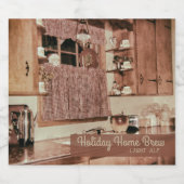 ホリデーホームレトロクリスマスキッチン ビールラベル (シングルラベル)