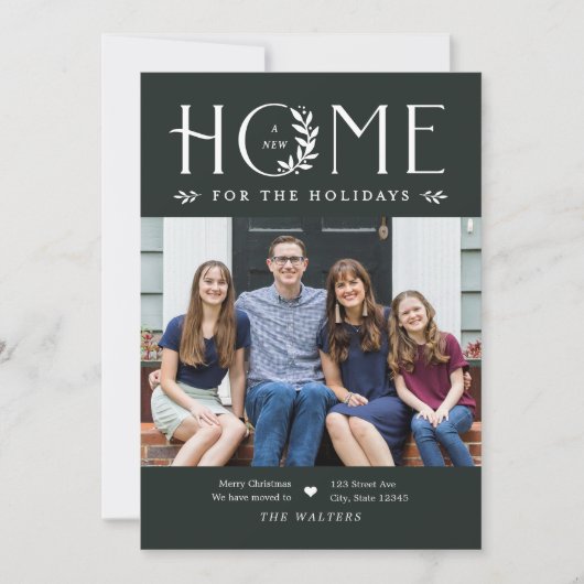 ホリデーホーム引っ越しアナウンスクリスマスカード シーズンカード (正面)