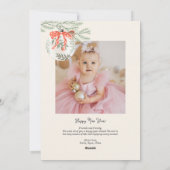 ホリデーボウとオーナメントフォトホリデーカード シーズンカード (裏面)