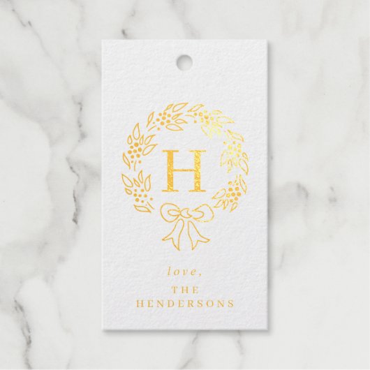 ホリデーボウリースファミリーモノグラム ギフトタグ (正面)