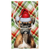 ホリデーボクサーとフェスティバルホリデープレイドクリスマス スモールペーパーバッグ (裏面)