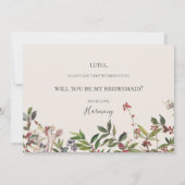 ホリデーボタニカルアイボリーブライデスメイド提案カード 招待状 (裏面)