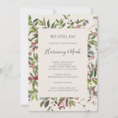 ホリデーボタニカルアイボリー我々はまだ誓いの更新をする 招待状 (正面)