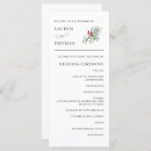 ホリデーボタニカルエレガントなウェディングプログラム (正面/裏面)