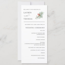 ホリデーボタニカルエレガントなウェディングプログラム