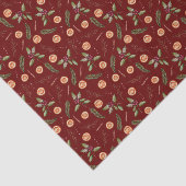 ホリデーボタニカルオレンジとスパイスパターン 薄葉紙 (詳細)