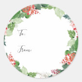 ホリデーボタニカルギフトステッカー ラウンドシール (正面)