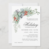 ホリデーボタニカルグリーンリー企業のパーティー 招待状 (正面)