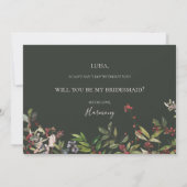 ホリデーボタニカルグリーン花嫁プロポーザル 招待状 (裏面)