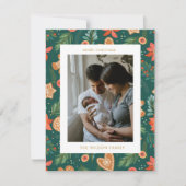 ホリデーボタニカルジンジャーブレッドかわいいクリスマフォト シーズンカード (正面)