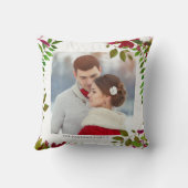 ホリデーボタニカルフォトと名前の枕 クッション (裏面)