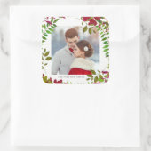 ホリデーボタニカルフォトクリスマスステッカー スクエアシール (バッグ)