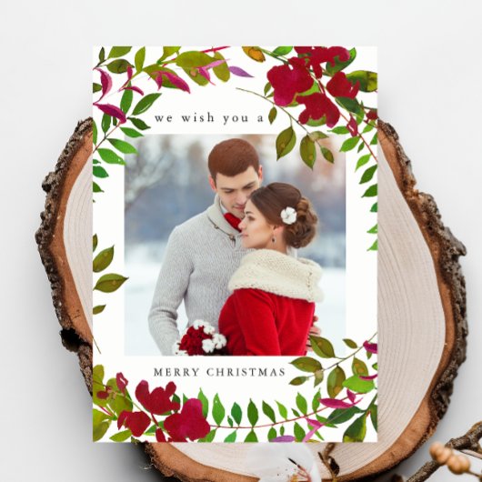 ホリデーボタニカルフォトクリスマスホリデーカード シーズンカード