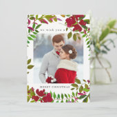 ホリデーボタニカルフォトクリスマスホリデーカード シーズンカード (スタンド正面)
