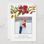 ホリデーボタニカルフォトクリスマスホリデーカード シーズンカード (裏面)