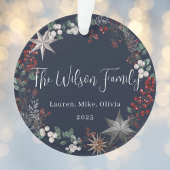 ホリデーボタニカルリースファミリークリスマスフォト オーナメント