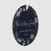 ホリデーボタニカルリースファミリークリスマスフォト オーナメント (正面)