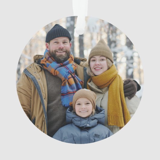 ホリデーボタニカルリースファミリークリスマスフォト オーナメント (裏面)