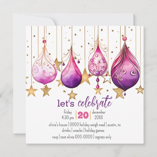 ホリデーボーお洒落ブルズパーティー 招待状 (正面)