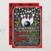 ホリデーボーリングパーティの招待状 招待状 (正面/裏面)