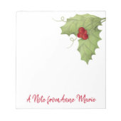 ホリデーボ素朴タニカルクリスマスカスタム ノートパッド (正面)