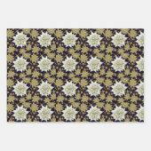 ホリデーポインセチアのフラクタルパターン ラッピングペーパーシート (正面3)