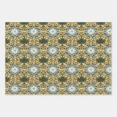 ホリデーポインセチアのフラクタルパターン ラッピングペーパーシート (正面2)