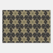 ホリデーポインセチアのフラクタルパターン ラッピングペーパーシート (正面)