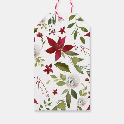ホリデーポインセチア冬 ギフトタグ (裏面)