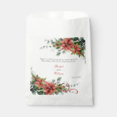 ホリデーポインセチア結婚式の引き出物バッグ フェイバーバッグ (正面)
