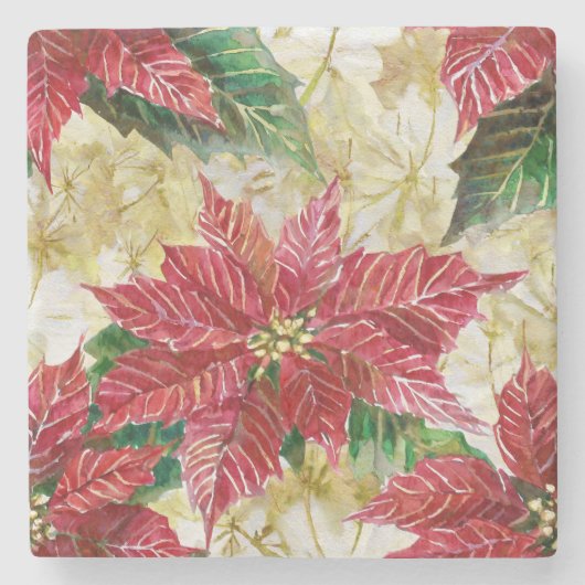 ホリデーポインセチア ストーンコースター (正面)