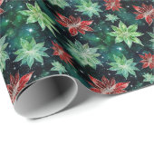ホリデーポインセティシアフラワーズクリスマス ラッピングペーパー (ロールコーナー)