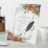 ホリデーポインセテ結婚ィアのゲストブックサイン 台座サイン (インサイチュ)