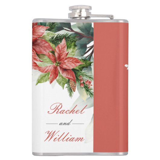 ホリデーポインセテ結婚ィアのフラスコfor Groomsmen フラスク (裏面)