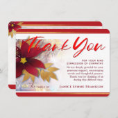 ホリデーポイントセットティアレッド悔やみや弔慰サンキューカード 招待状 (正面/裏面)