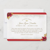 ホリデーポイントセットティアレッド悔やみや弔慰サンキューカード 招待状 (裏面)