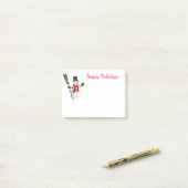 ホリデーポストイットノート – 雪だるま ポストイット (デスク上)