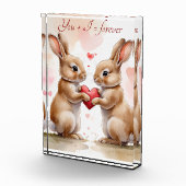 ホリデーポストカードロマンチックバニーカード フォトブロック (右)