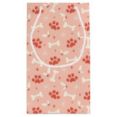 ホリデーポーズ&ボーンズのクリスマスパターン スモールペーパーバッグ (裏面)