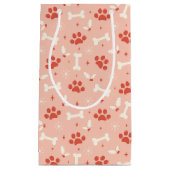 ホリデーポーズ&ボーンズのクリスマスパターン スモールペーパーバッグ (正面)