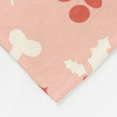 ホリデーポーズ&ボーンズのクリスマスパターン フリースブランケット (角)